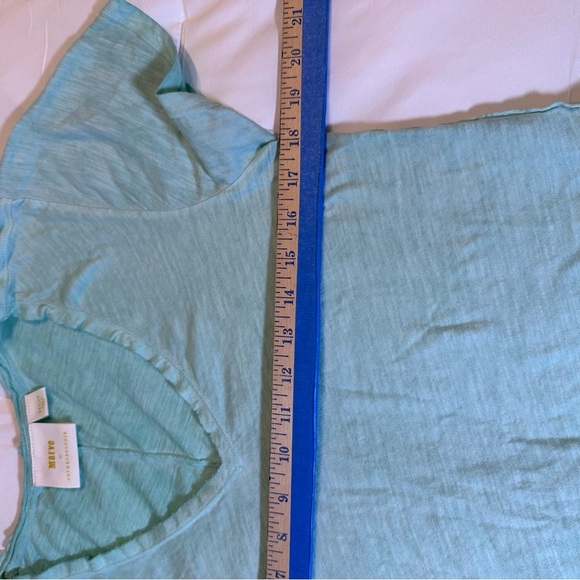 MAEVE* Anthropologie Women's Cotton V-Neck S/S Mint Green T-Shirt Tee M(H) - Picture 7 of 9